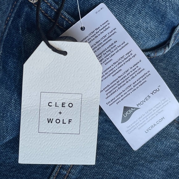 Bootbarn Cleo + Wolf Jeans Womens Size 25x27 Blue High Rise Straight Seamed NEW - Picture 7 of 15